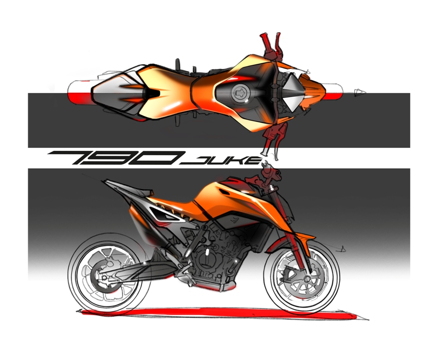 Details KTM 790 DUKE Early concept sketch