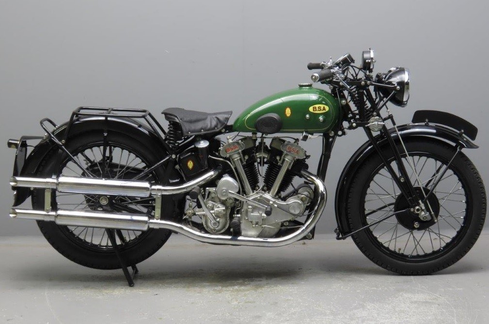 1935 BSA J35 12 500cc OHV V twin right side