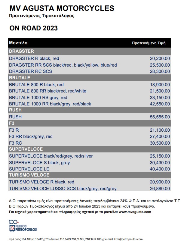 MV AGUSTA times august 2023 2